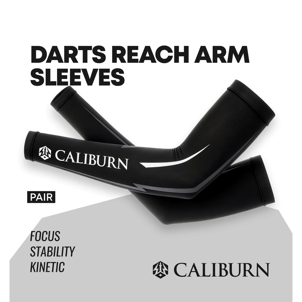 CALIBURN Darts REACH Arm Sleeves (Pair) - Black