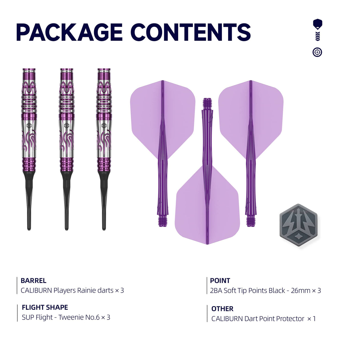 Caliburn Awakening Darts - Soft Tip - 90% Tungsten - Rainie 20g