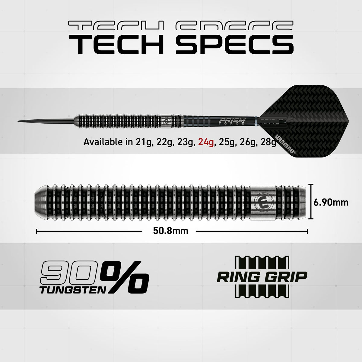 Winmau Blackout Darts - Steel Tip - 90% Tungsten - Style 2
