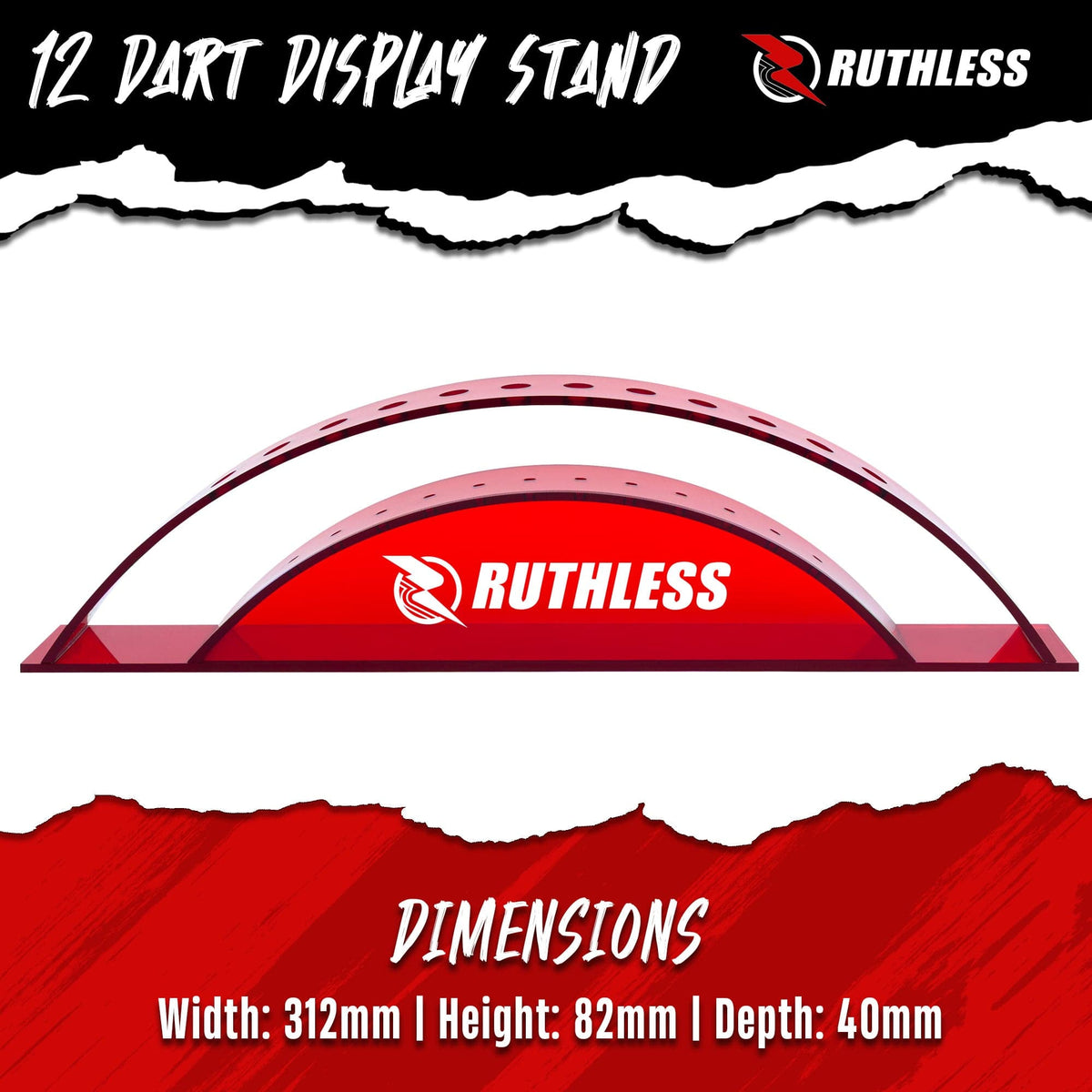 Ruthless Display Arc - 12-hole Acrylic Stand - Red