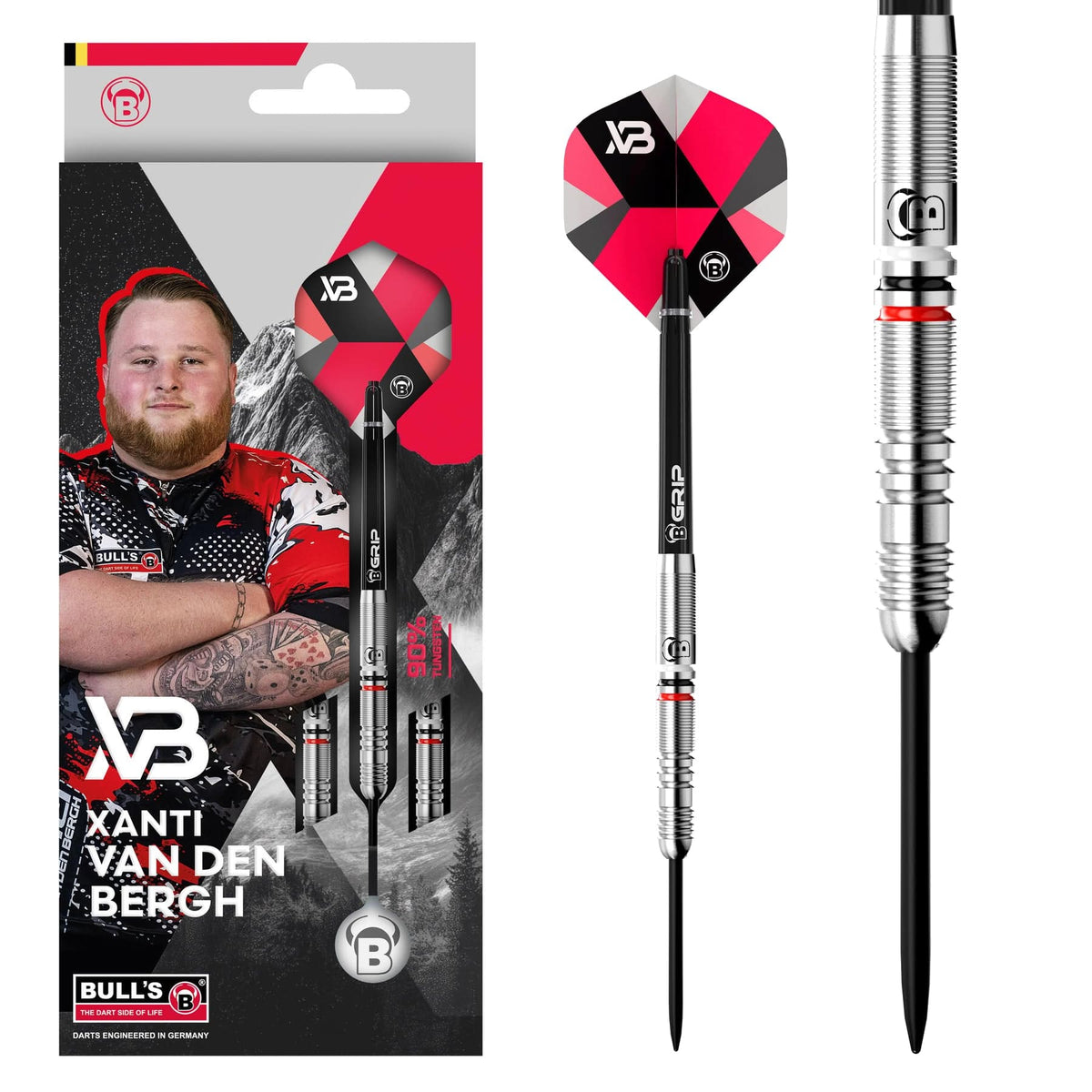 BULL'S Xanti van den Bergh Darts - Steel Tip Darts - 90% Tungsten