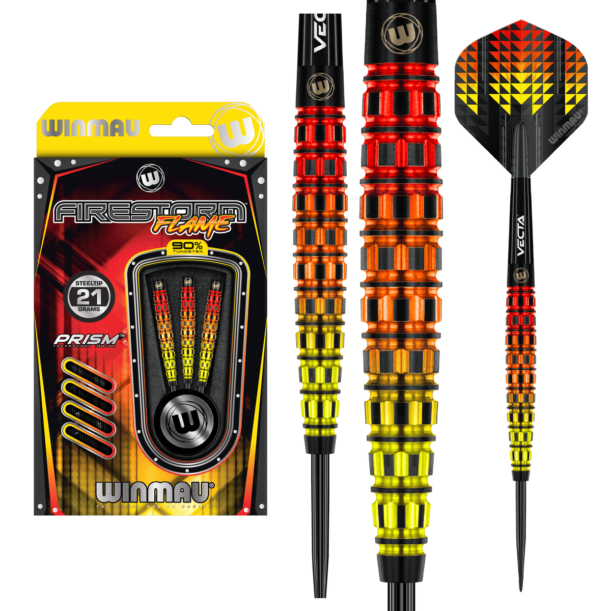 Winmau Firestorm Darts - Steel Tip - 90% Tungsten - Flame 2