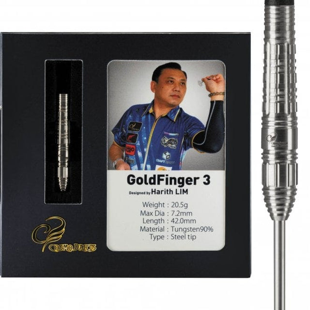 Cosmo Pro Series Darts - Steel Tip - Harith Lim - Goldfinger 3 - 20g 20g