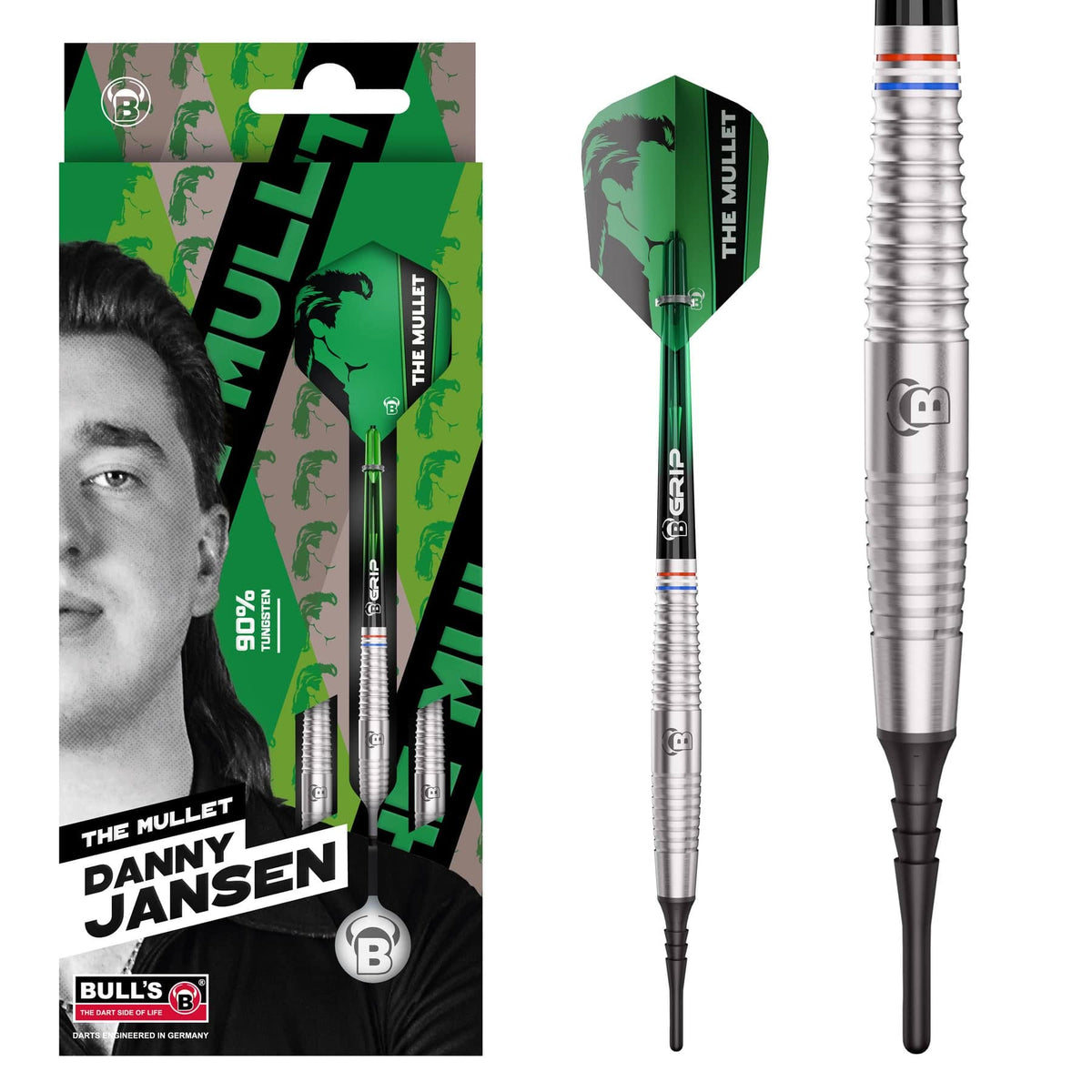 BULL'S Danny Jansen Darts - Soft Tip - 90% Tungsten - G2 20g