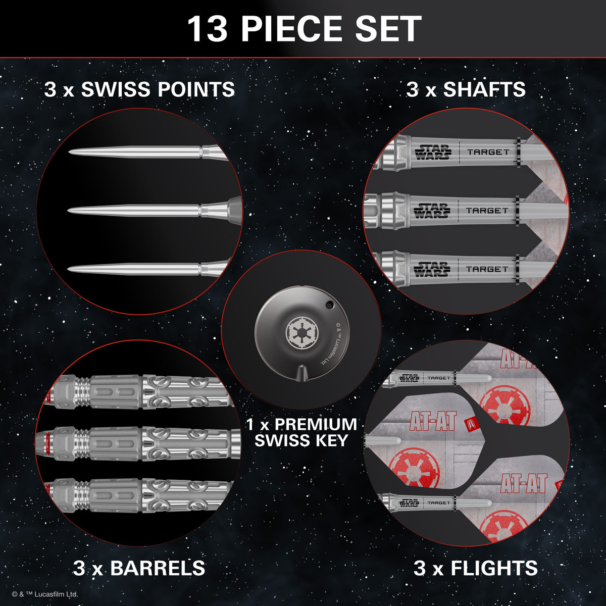 Target Star Wars Darts - Steel Tip - 90% Tungsten - AT-AT