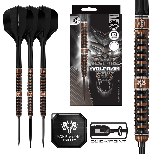 Harrows Wolfram Trinity Darts - Steel Tip - 97% Tungsten