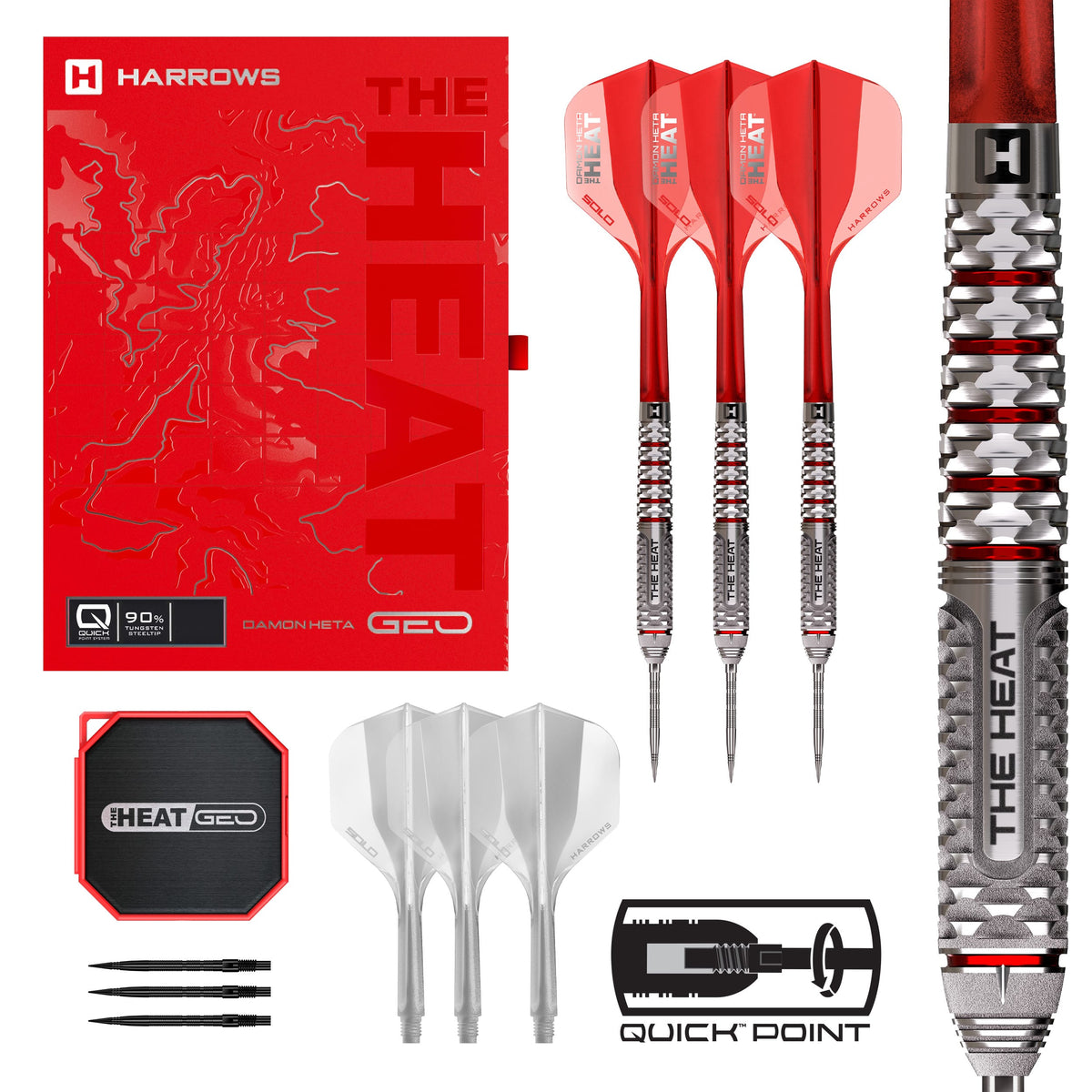 Harrows Damon Heta Darts - Steel Tip - 90% Tungsten - Geo