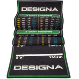 Designa Checkouts Carpet Mat - Non Slip Back - 290cm X 60cm Green