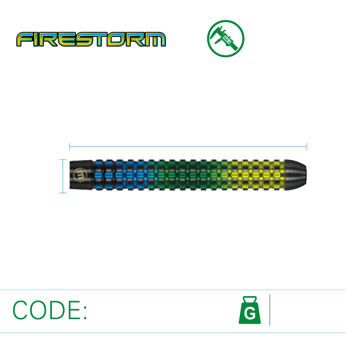 Winmau Firestorm Darts - Steel Tip - 90% Tungsten
