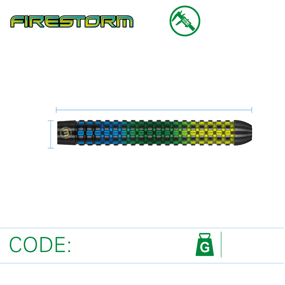 Winmau Firestorm Darts - Steel Tip - 90% Tungsten
