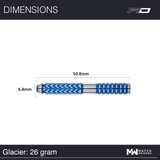 Red Dragon Gerwyn Price Darts - Steel Tip - 90% Tungsten - Glacier