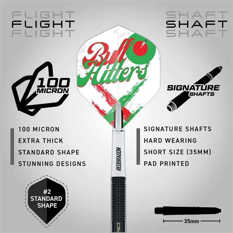 Red Dragon Bullhitters Darts - Steel Tip - 90% Tungsten 23g