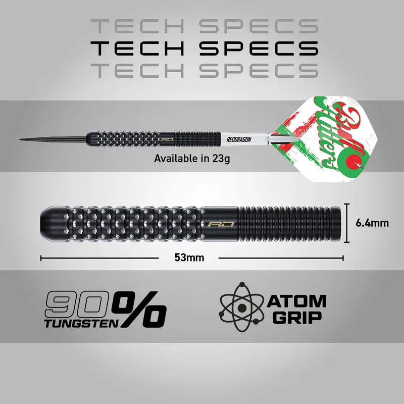 Red Dragon Bullhitters Darts - Steel Tip - 90% Tungsten 23g