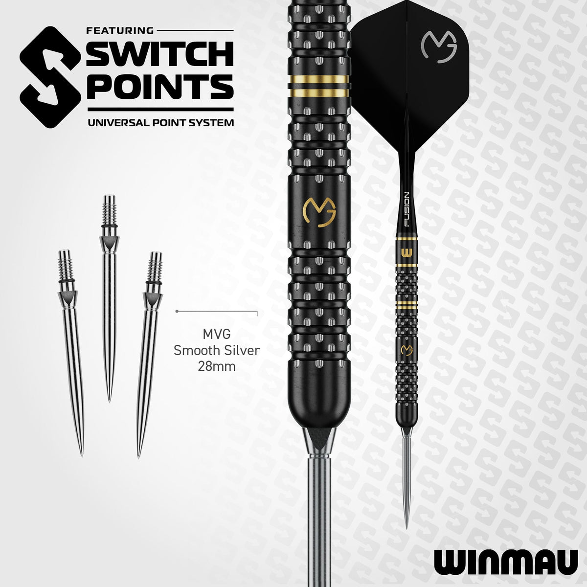 Winmau Michael van Gerwen Switch Darts - Steel Tip - 90% Tungsten - W-Max