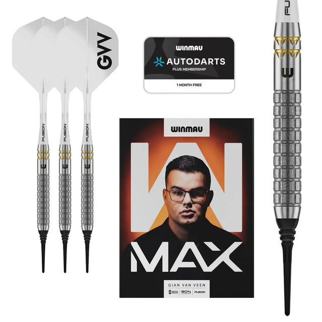 Winmau Gian van Veen Darts - Soft Tip - 90% Tungsten - W-Max 18g
