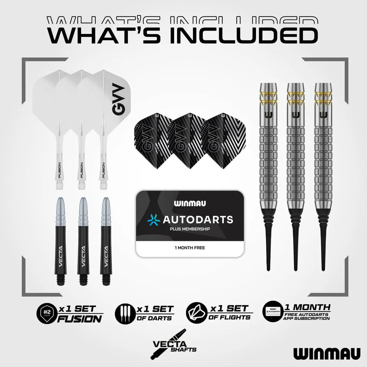Winmau Gian van Veen Darts - Soft Tip - 90% Tungsten - W-Max 18g