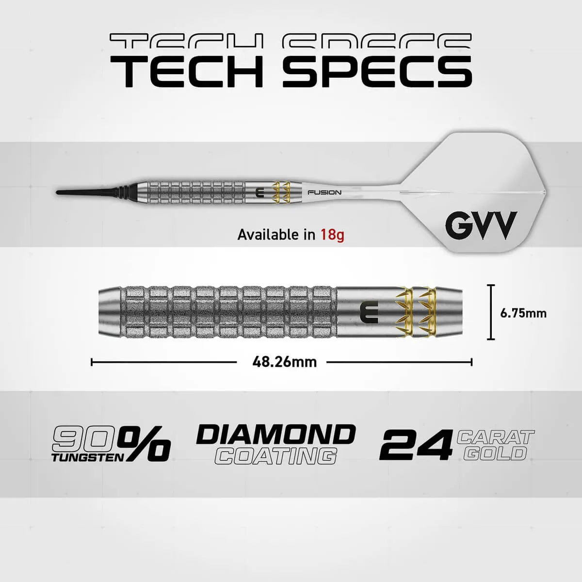 Winmau Gian van Veen Darts - Soft Tip - 90% Tungsten - W-Max 18g