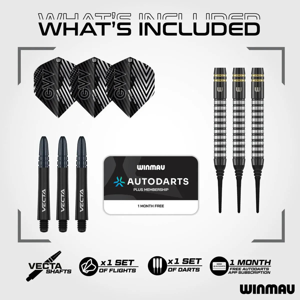 Winmau Gian van Veen Darts - Soft Tip - 90% Tungsten - TS 18g