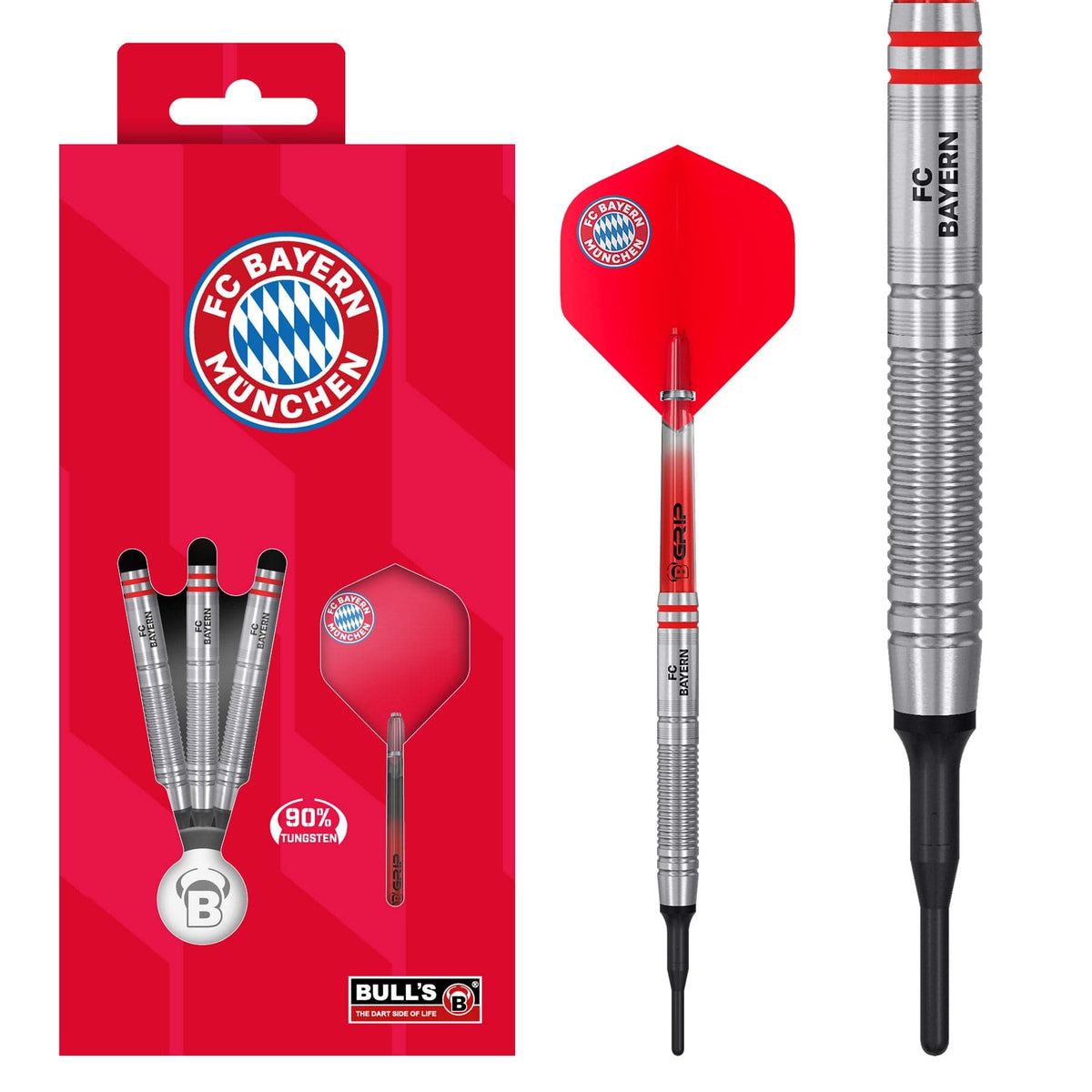 BULLS FC Bayern Darts - Soft Tip - 90% Tungsten 18g