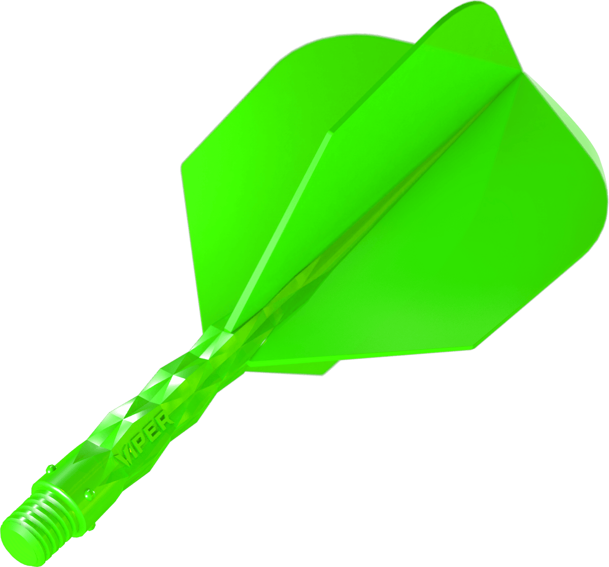 Viper Diamond Core Dart Flights - Moulded Flights & Shaft - Standard - Neon Green
