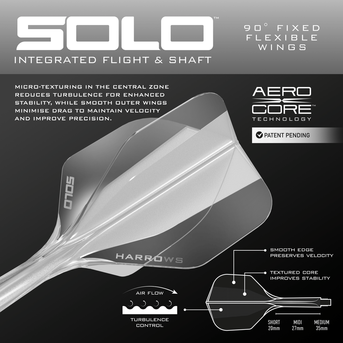 Harrows Solo Dart Flights - Moulded Flight & Shaft
