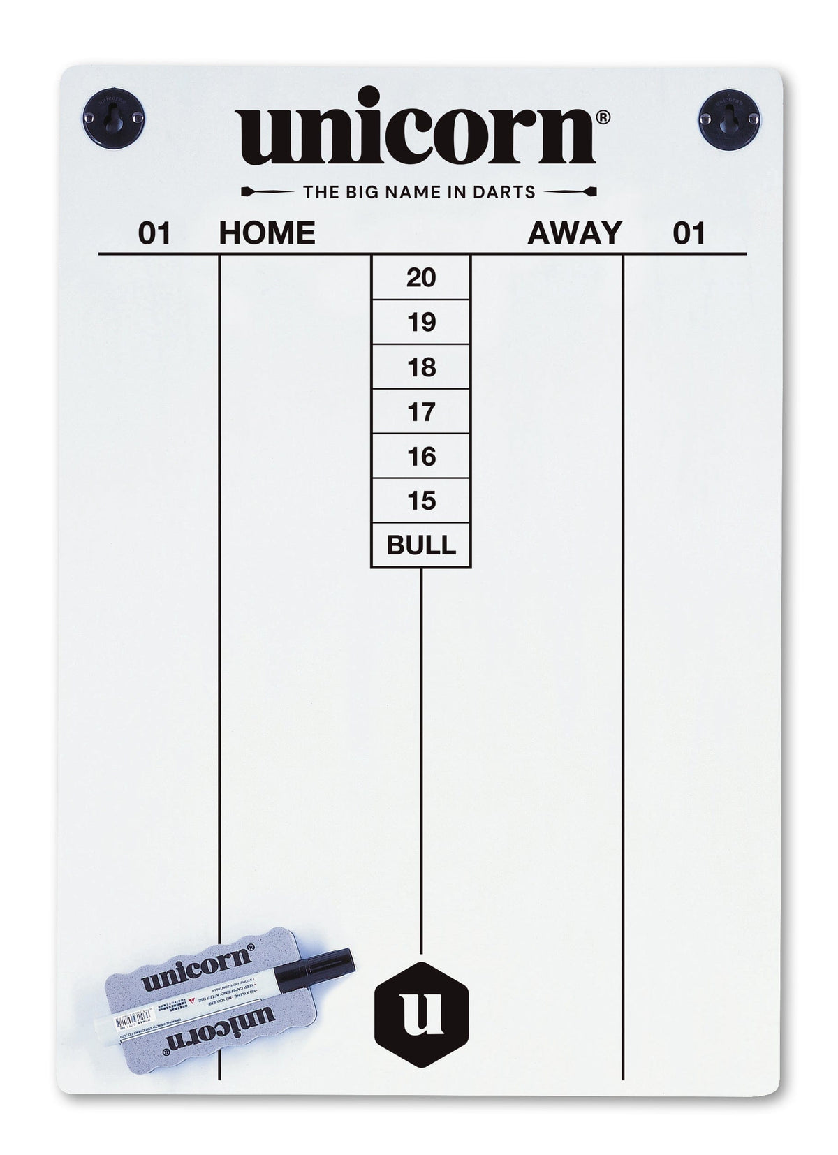 Unicorn Marker Board - Dry Wipe - 57cm x 40cm - Whiteboard Kit