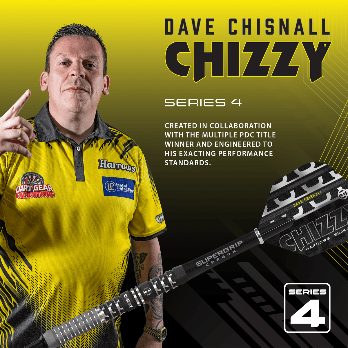Harrows Dave Chisnall Darts - Soft Tip - 90% Tungsten - Series 4