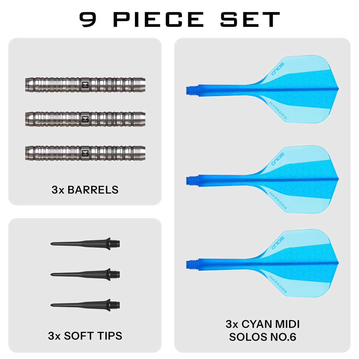 Harrows Flux Darts - Soft Tip - 90% Tungsten 20g
