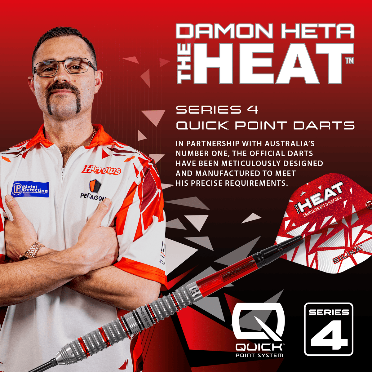 Harrows Damon Heta Darts - Steel Tip - 90% Tungsten - Series 4