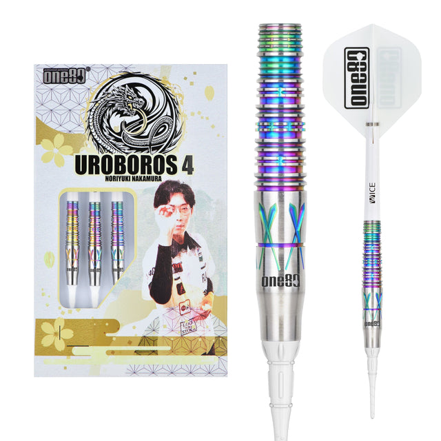 One80 Noriyuki Nakamura Darts - Soft Tip - 90% Tungsten - V4 - Rainbow