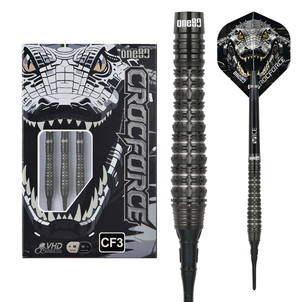 One80 Crocforce Darts - Soft Tip - 90% Tungsten - CF3 18g