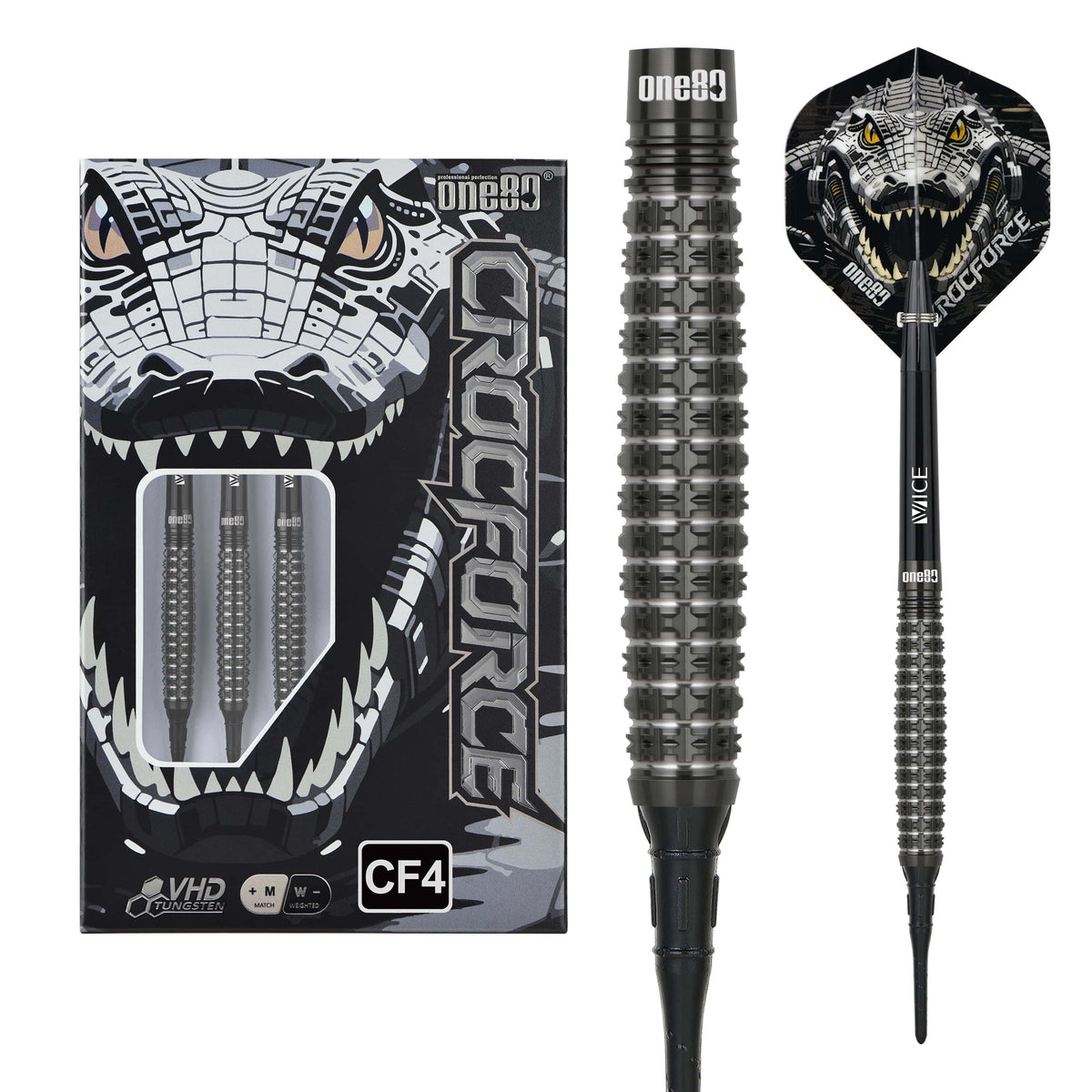 One80 Crocforce Darts - Soft Tip - 90% Tungsten - CF4 18g