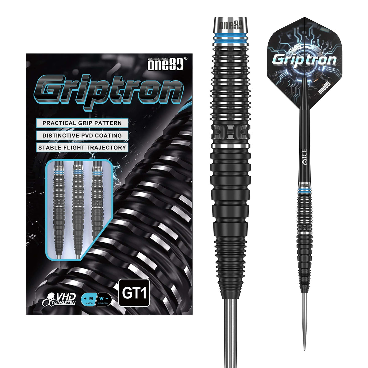 One80 Griptron Darts - Steel Tip - 90% Tungsten - GT1