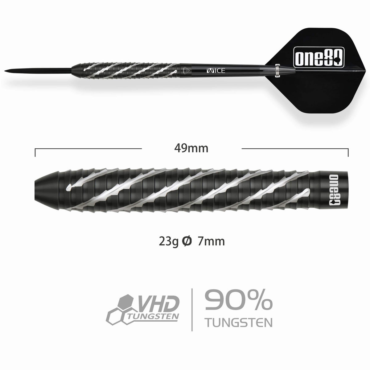 One80 Akari Tanahara Darts - Steel Tip - 90% Tungsten - V2 23g