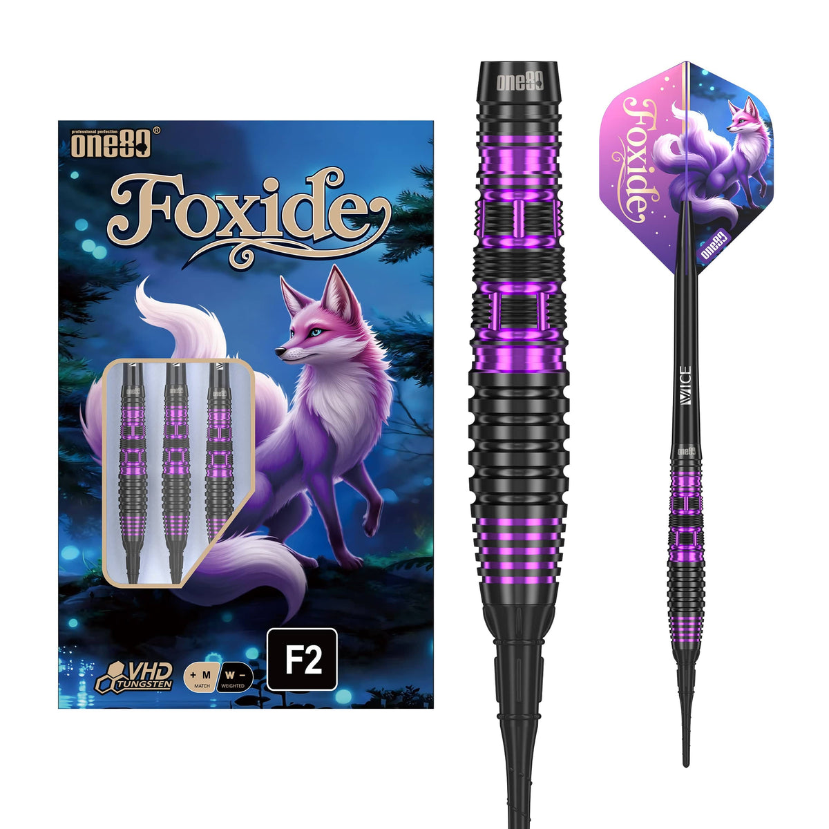 One80 Foxide Darts - Soft Tip - 90% Tungsten - F2 20g