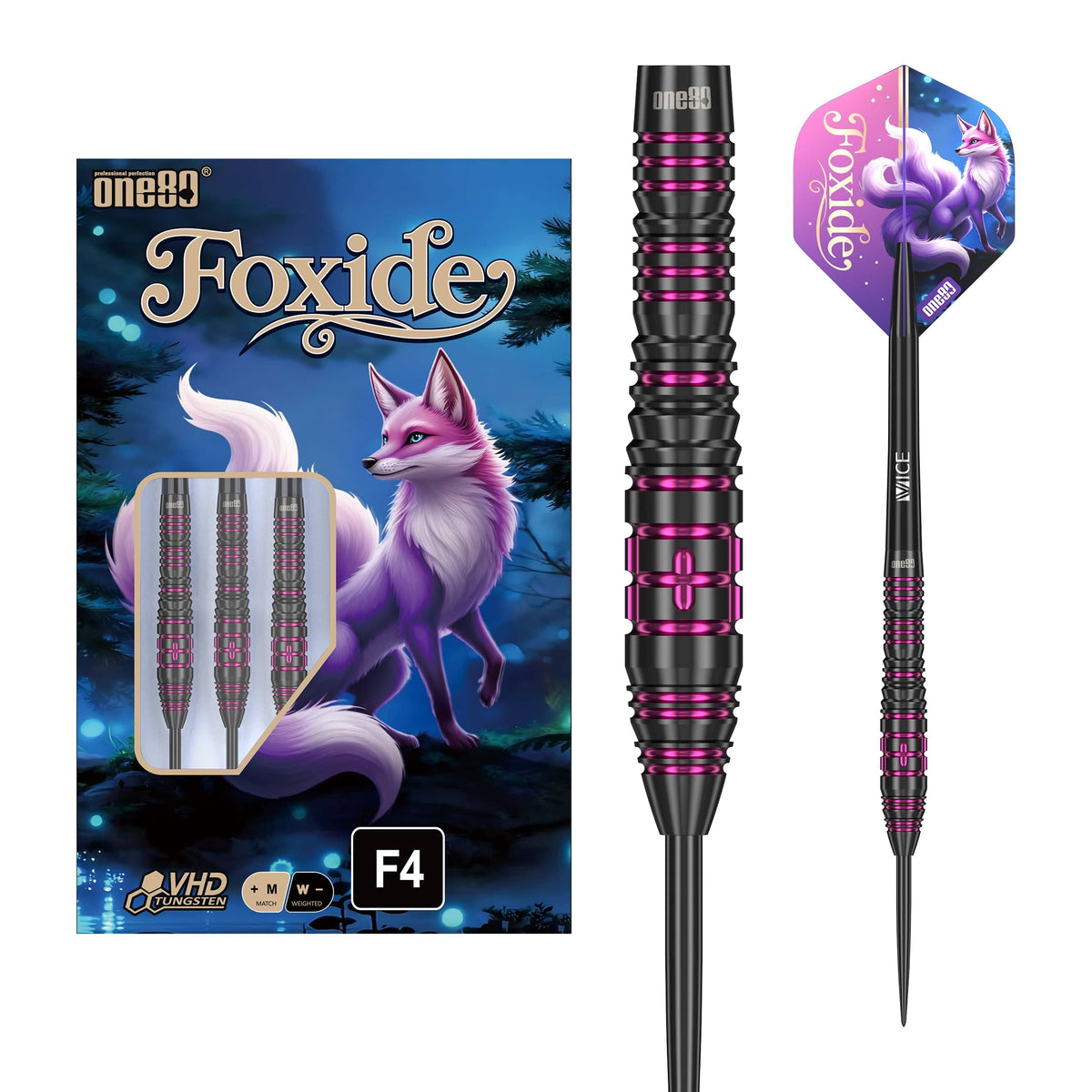 One80 Foxide Darts - Steel Tip - 90% Tungsten - F4