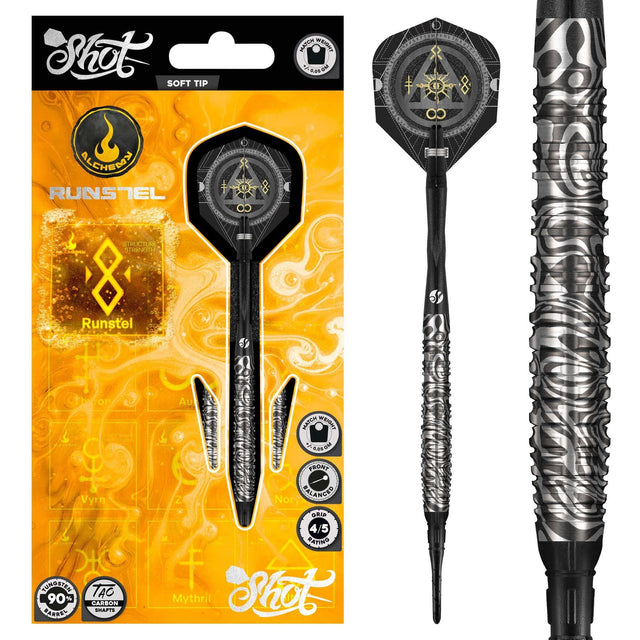 Shot Alchemy Darts - Soft Tip - 90% Tungsten - Runstel 20g