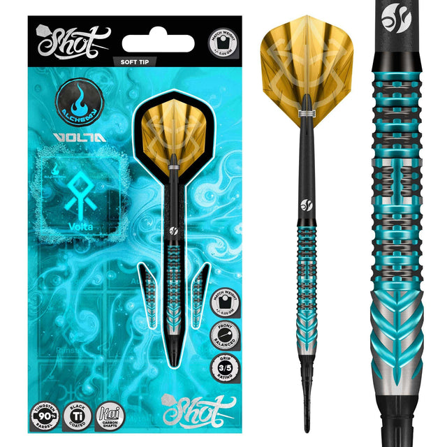 Shot Alchemy Darts - Soft Tip - 90% Tungsten - Volta 20g