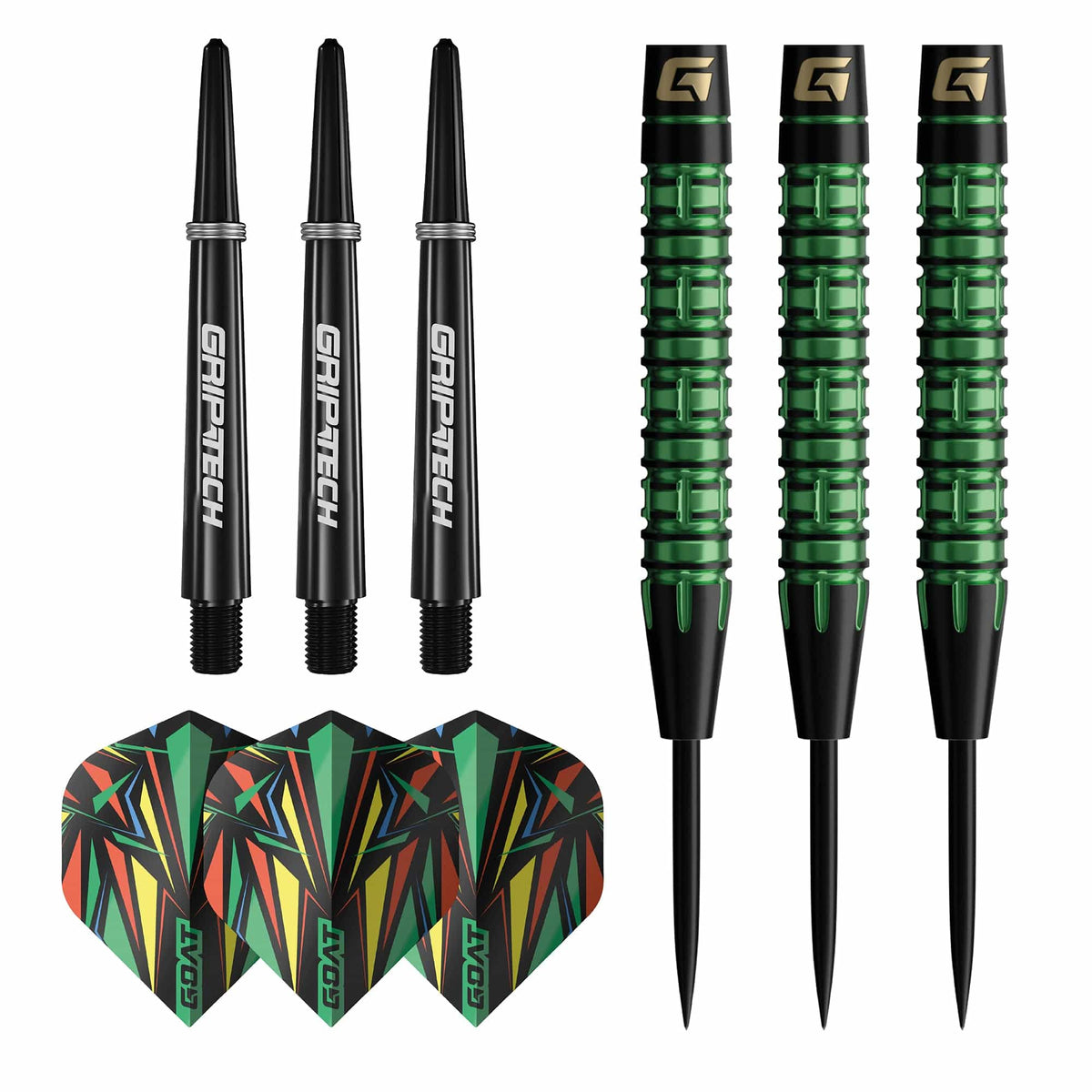 GOAT Athlete Darts - Steel Tip - 90% Tungsten - Green