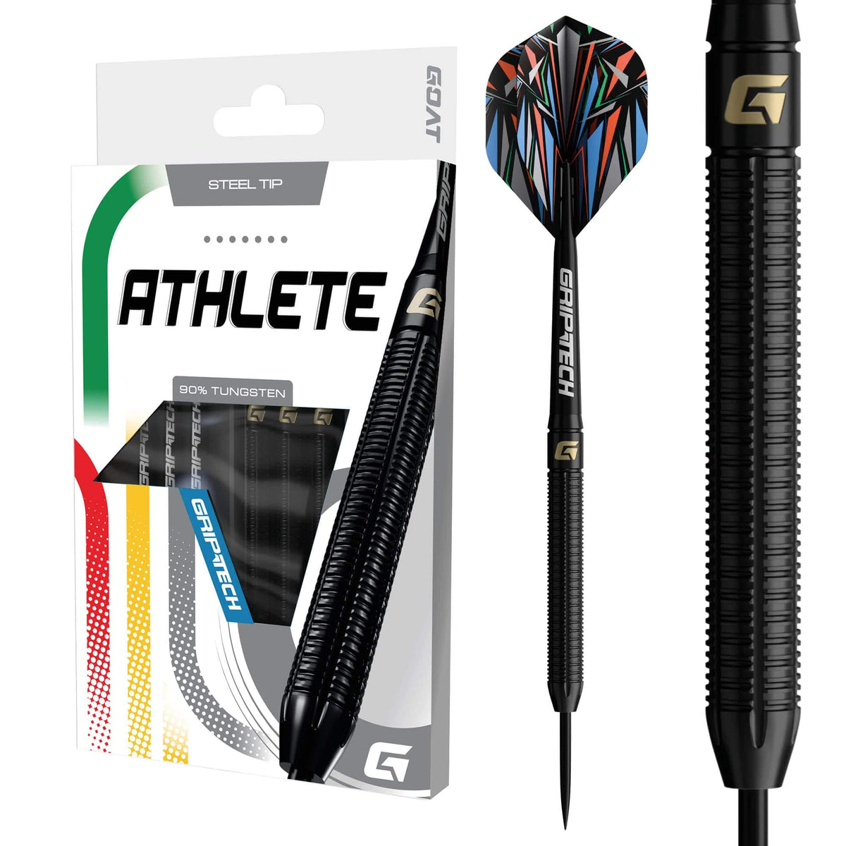 GOAT Athlete Darts - Steel Tip - 90% Tungsten - Black