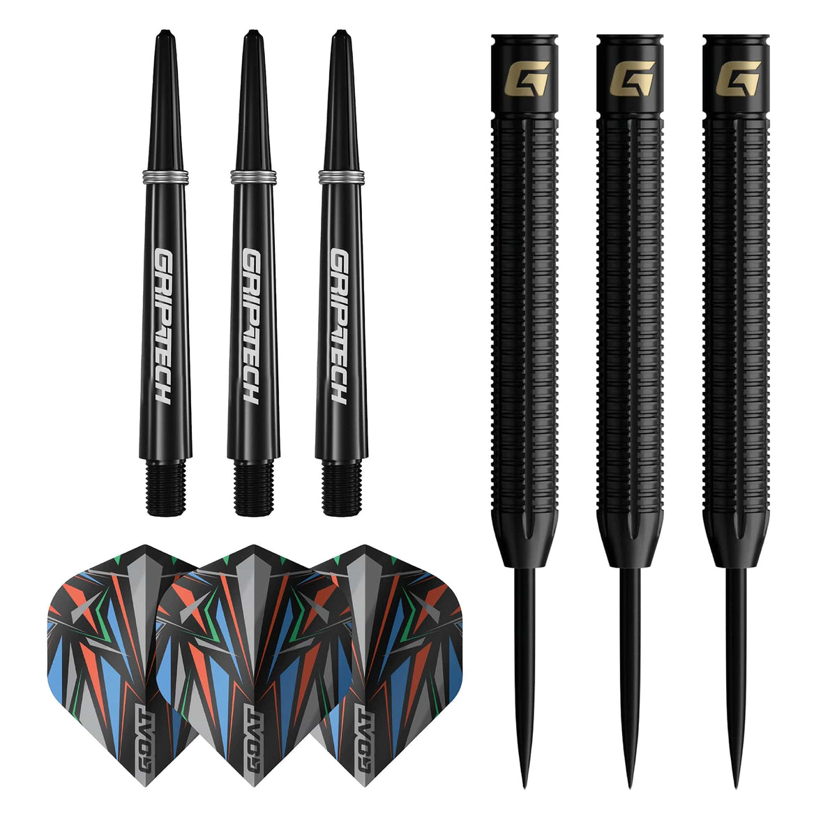 GOAT Athlete Darts - Steel Tip - 90% Tungsten - Black