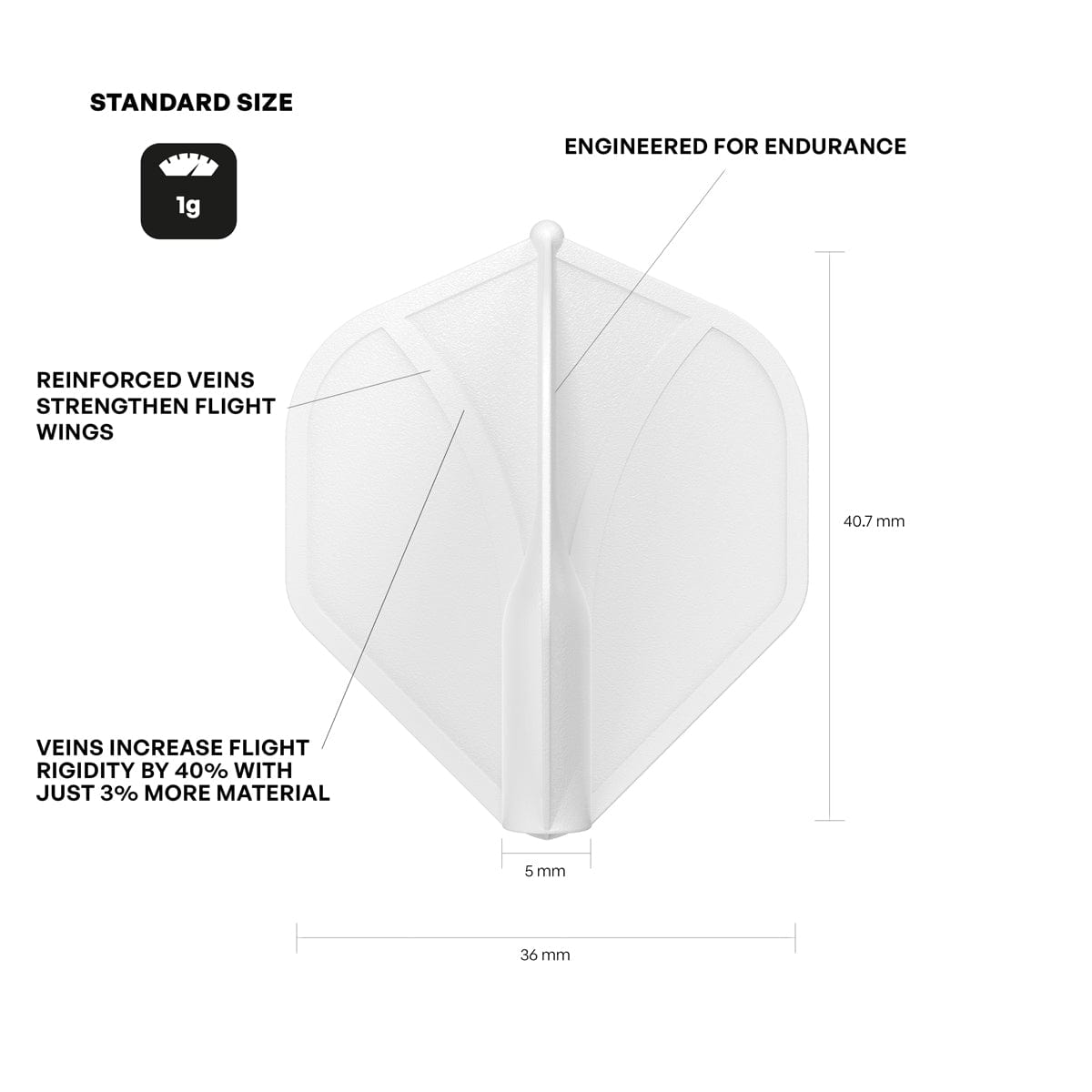 Shot Airfoil Dart Flights - Moulded Flight and Shaft - Standard