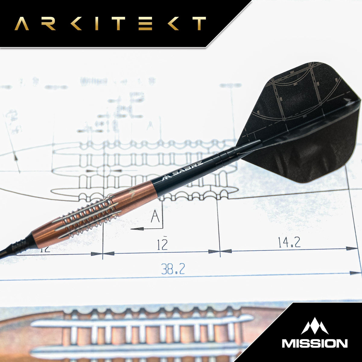 Mission Arkitekt Darts - Soft Tip - 90% Tungsten - Bronze Silica PVD - 19g
