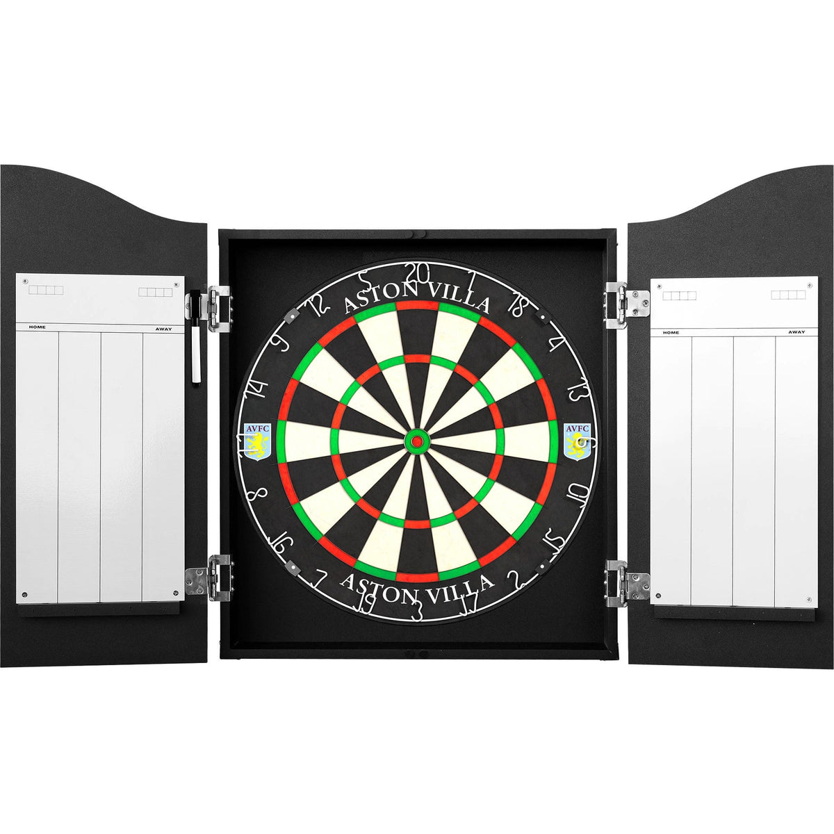 Aston Villa FC Dartboard Cabinet - Official Licensed - AVFC - C3 - Black - Black Crest