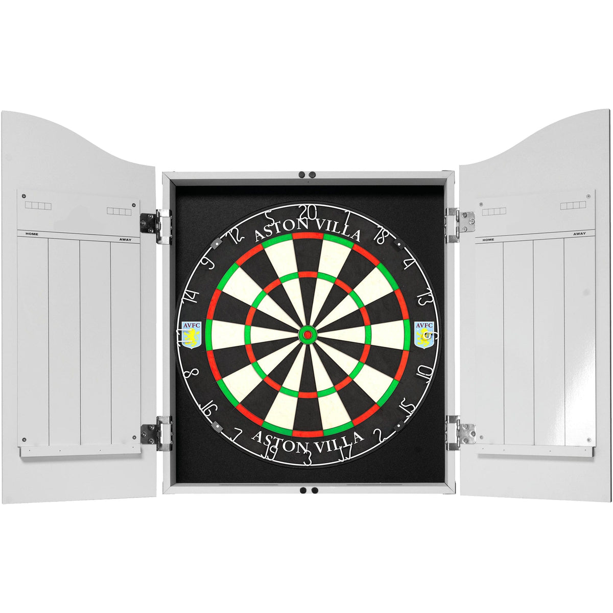 Aston Villa FC Dartboard Cabinet - Official Licensed - AVFC - C4 - White - Geo Design