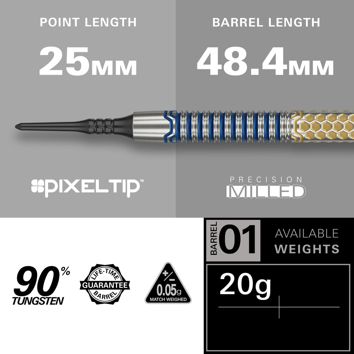 Target Josh Rock Darts - Soft Tip - 90% Tungsten - G1 20g