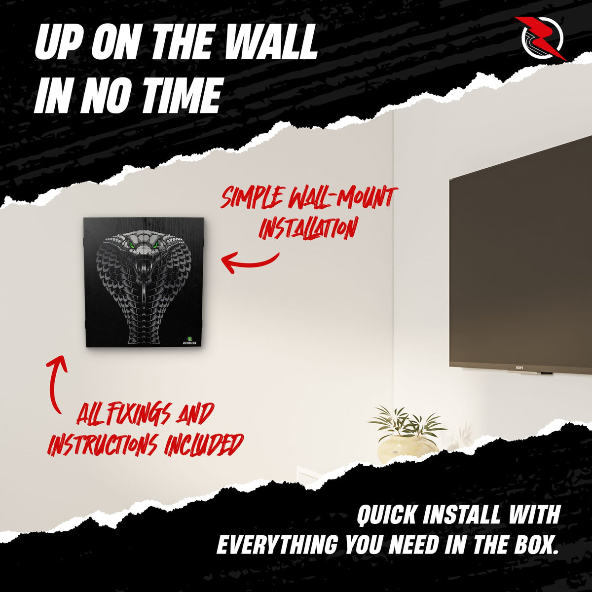 Ruthless Home Darts Centre - Cabinet with USB Light - Cobra