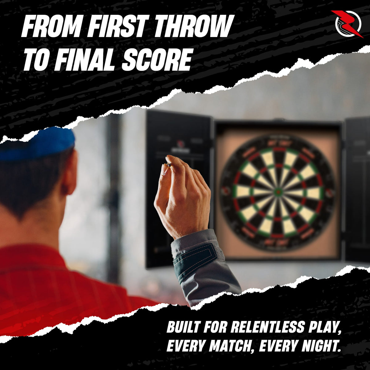 Ruthless Home Darts Centre - Cabinet with USB Light - Eagle