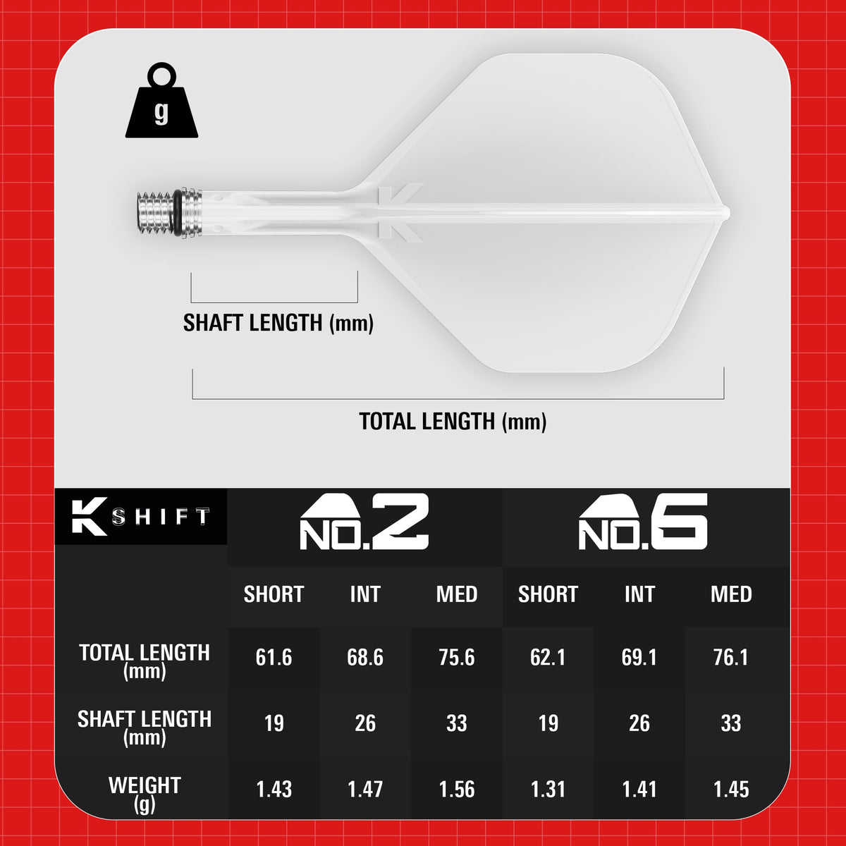 Target K-Shift Dart Flights - Standard No.2