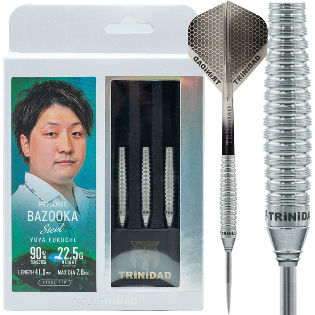 Trinidad Pro Darts - Steel Tip - 90% Tungsten - Bazooka - 22.5g